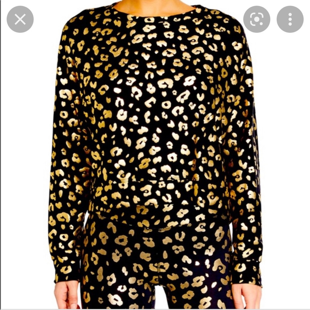 Terez gold foil cheetah printed sweatshirt and pants (New without tags).